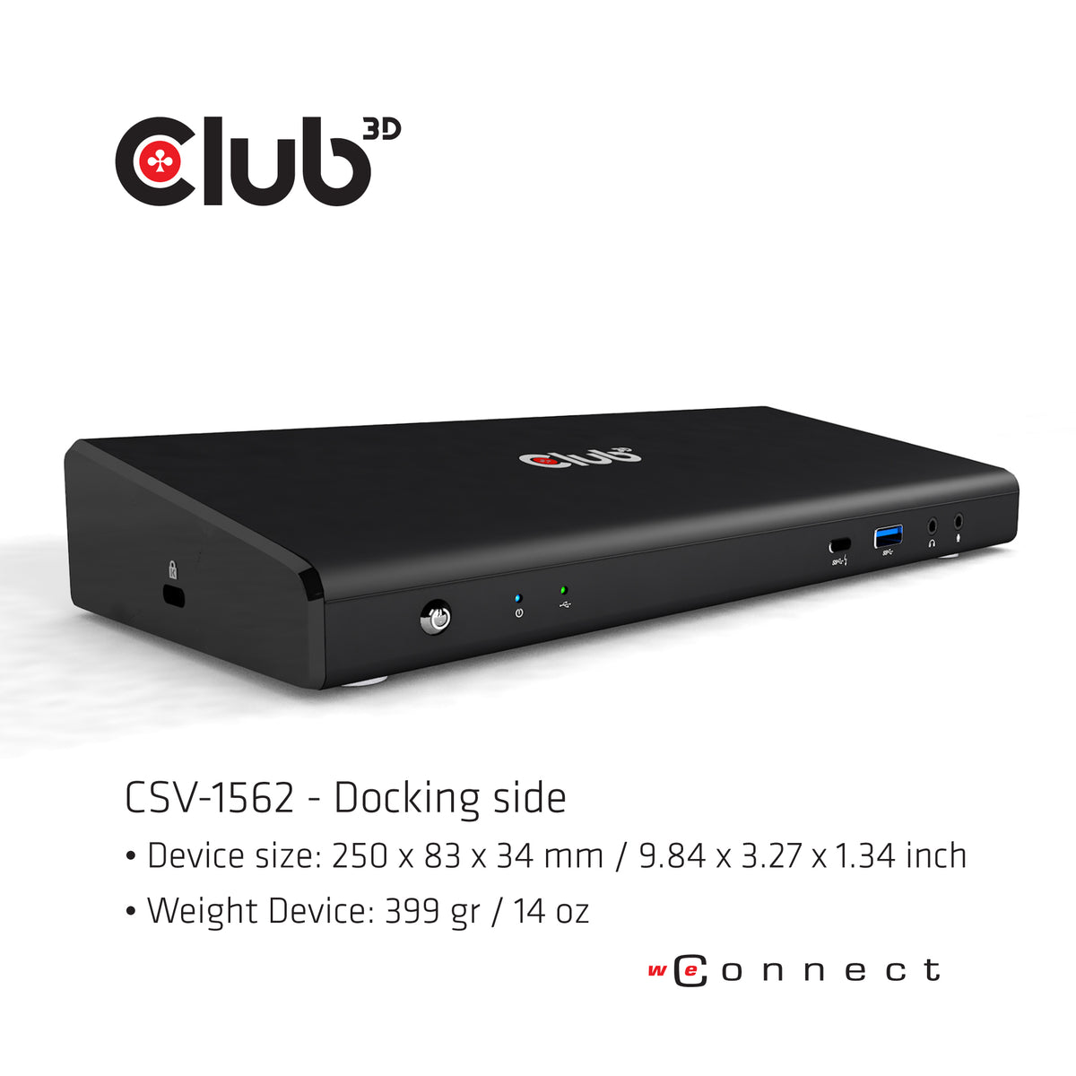 CLUB3D CSV-1562 laptop-dockingstation & portreplikator Andocken USB 3.2 Gen 1 (3.1 Gen 1) Type-C Schwarz