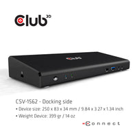 CLUB3D CSV-1562 laptop-dockingstation & portreplikator Andocken USB 3.2 Gen 1 (3.1 Gen 1) Type-C Schwarz