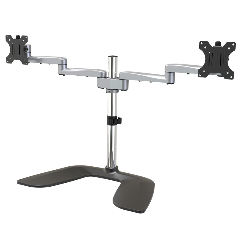 StarTech.com Monitorhalterung für zwei Monitore - Ergonomisches Monitorstand für VESA Bildschirme bis zu 32" und 8 kg - Freistehende gelenkige Bildschirmhalterung - Höhenverstellbar - Silber