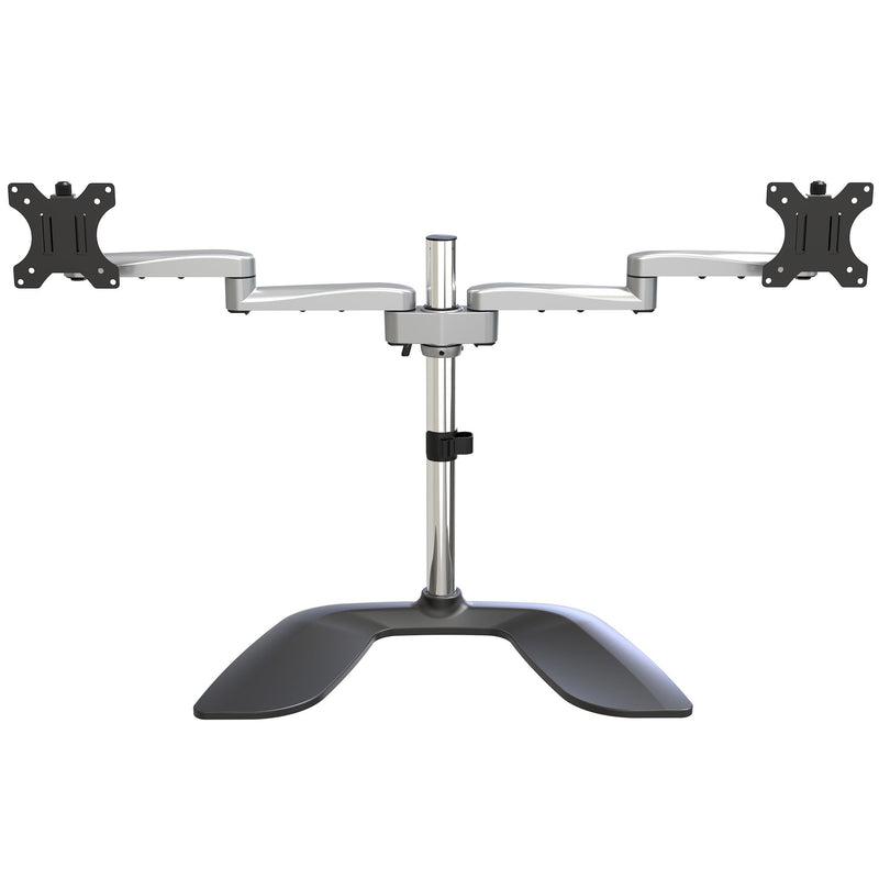 StarTech.com Monitorhalterung für zwei Monitore - Ergonomisches Monitorstand für VESA Bildschirme bis zu 32" und 8 kg - Freistehende gelenkige Bildschirmhalterung - Höhenverstellbar - Silber
