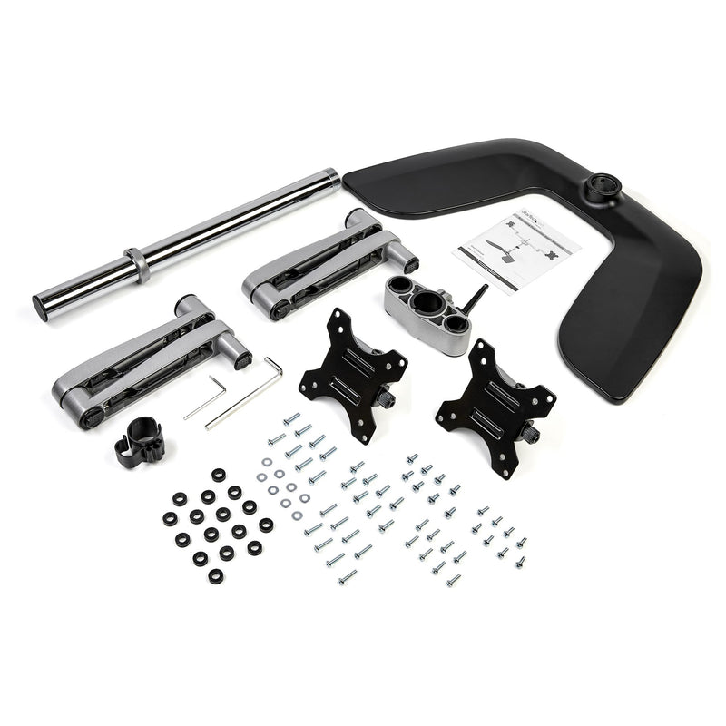 StarTech.com Monitorhalterung für zwei Monitore - Ergonomisches Monitorstand für VESA Bildschirme bis zu 32" und 8 kg - Freistehende gelenkige Bildschirmhalterung - Höhenverstellbar - Silber