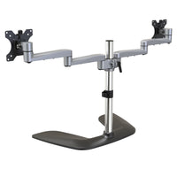 StarTech.com Monitorhalterung für zwei Monitore - Ergonomisches Monitorstand für VESA Bildschirme bis zu 32" und 8 kg - Freistehende gelenkige Bildschirmhalterung - Höhenverstellbar - Silber