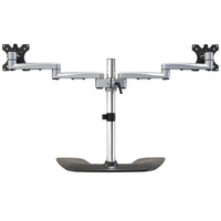 StarTech.com Monitorhalterung für zwei Monitore - Ergonomisches Monitorstand für VESA Bildschirme bis zu 32" und 8 kg - Freistehende gelenkige Bildschirmhalterung - Höhenverstellbar - Silber
