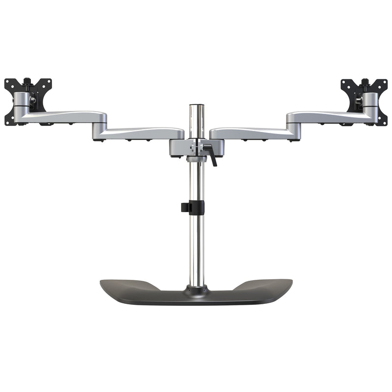 StarTech.com Monitorhalterung für zwei Monitore - Ergonomisches Monitorstand für VESA Bildschirme bis zu 32" und 8 kg - Freistehende gelenkige Bildschirmhalterung - Höhenverstellbar - Silber