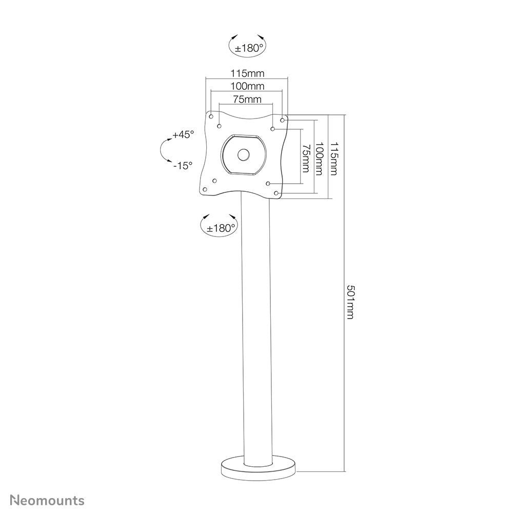 Neomounts NS-DPOS100BLACK Monitor-Ständer 10-32" - abschraubbar