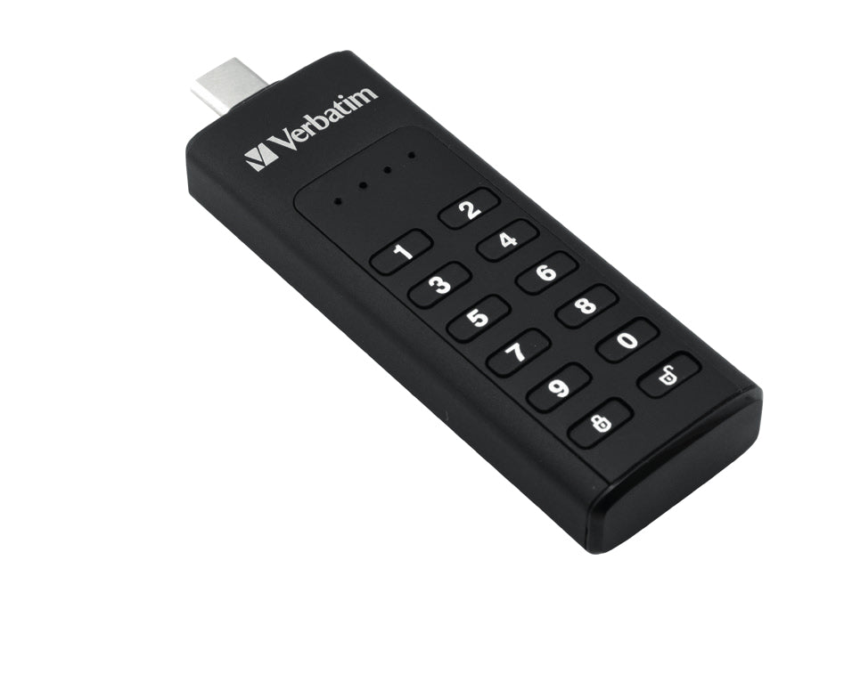 Verbatim Keypad Secure - USB 3.0 Stick 32 GB - Data storage with password protection, incl. USB-A to USB-A extension cable - Black