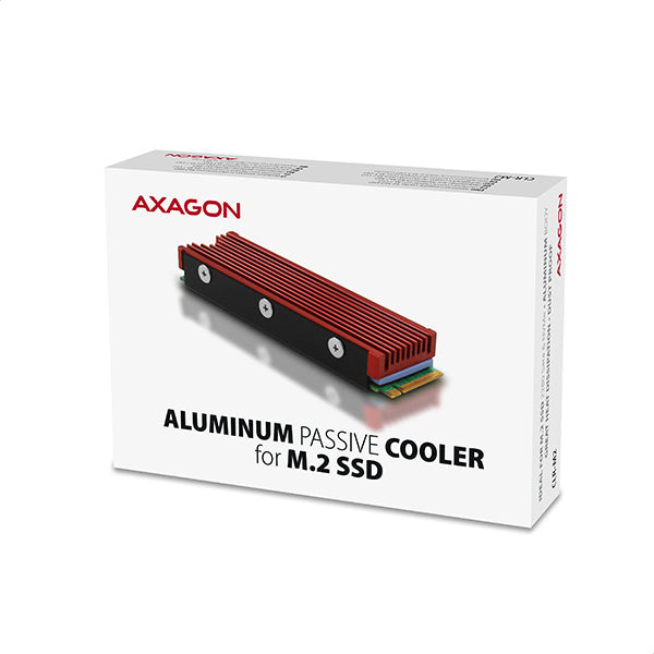 Axagon CLR-M2 Alu-Passivkühler für alle M.2-SSD-Festplatten Gr. 2280, Höhe 12 mm.
