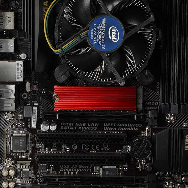 Axagon CLR-M2 Alu-Passivkühler für alle M.2-SSD-Festplatten Gr. 2280, Höhe 12 mm.