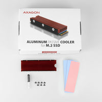 Axagon CLR-M2 Alu-Passivkühler für alle M.2-SSD-Festplatten Gr. 2280, Höhe 12 mm.