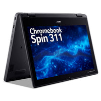 Acer Chromebook R724T-TCO-K6K4 MediaTek Hybrid (2-in-1) 29,5 cm (11.6") Touchscreen HD 4 GB LPDDR4x-SDRAM 32 GB Flash Wi-Fi 6 (802.11ax) ChromeOS Schwarz