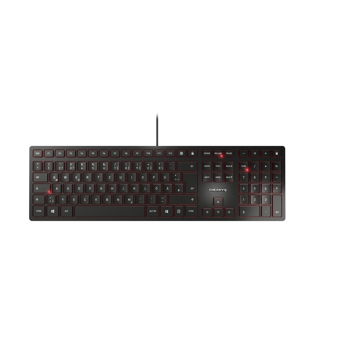 CHERRY KC 6000 SLIM Tastatur USB Nordisch Schwarz