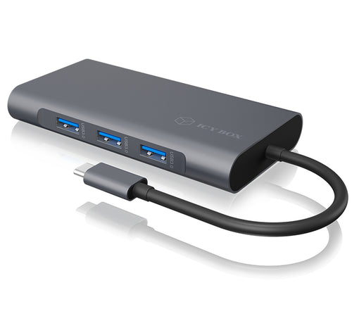 ICY BOX IB-DK4040-CPD, 10 in 1 USB Type-C® Notebook DockingStation, 1x HDMI 4K60Hz, 1x VGA, 3x USB-A, 1x USB-C(PD Only), 1x Audiocombo