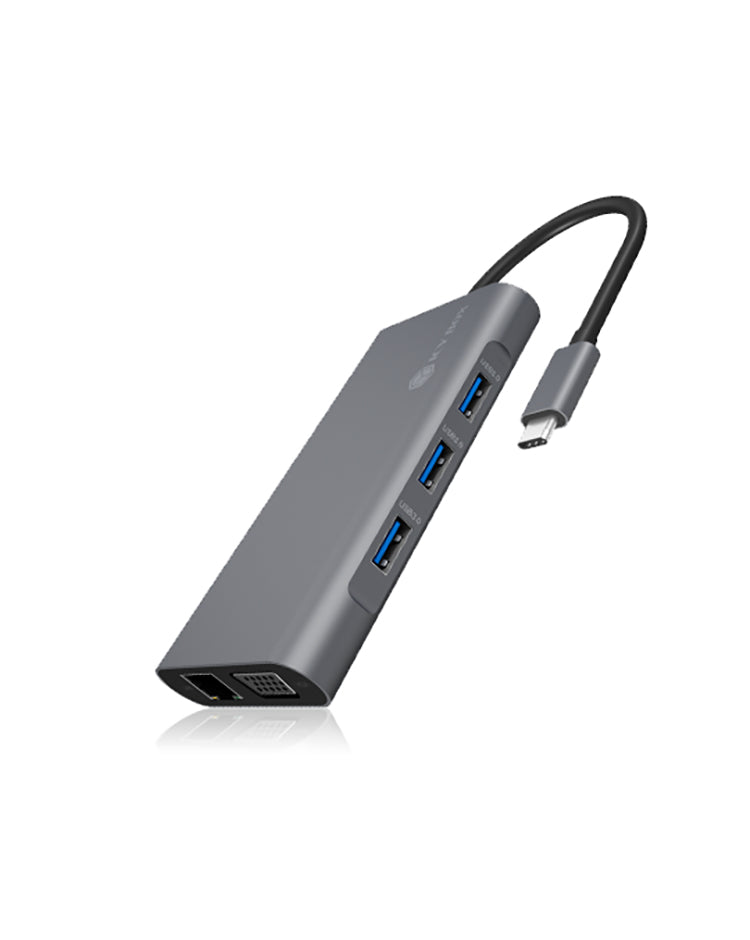ICY BOX IB-DK4040-CPD, 10 in 1 USB Type-C® Notebook DockingStation, 1x HDMI 4K60Hz, 1x VGA, 3x USB-A, 1x USB-C(PD Only), 1x Audiocombo