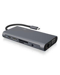 ICY BOX IB-DK4040-CPD, 10 in 1 USB Type-C® Notebook DockingStation, 1x HDMI 4K60Hz, 1x VGA, 3x USB-A, 1x USB-C(PD Only), 1x Audiocombo