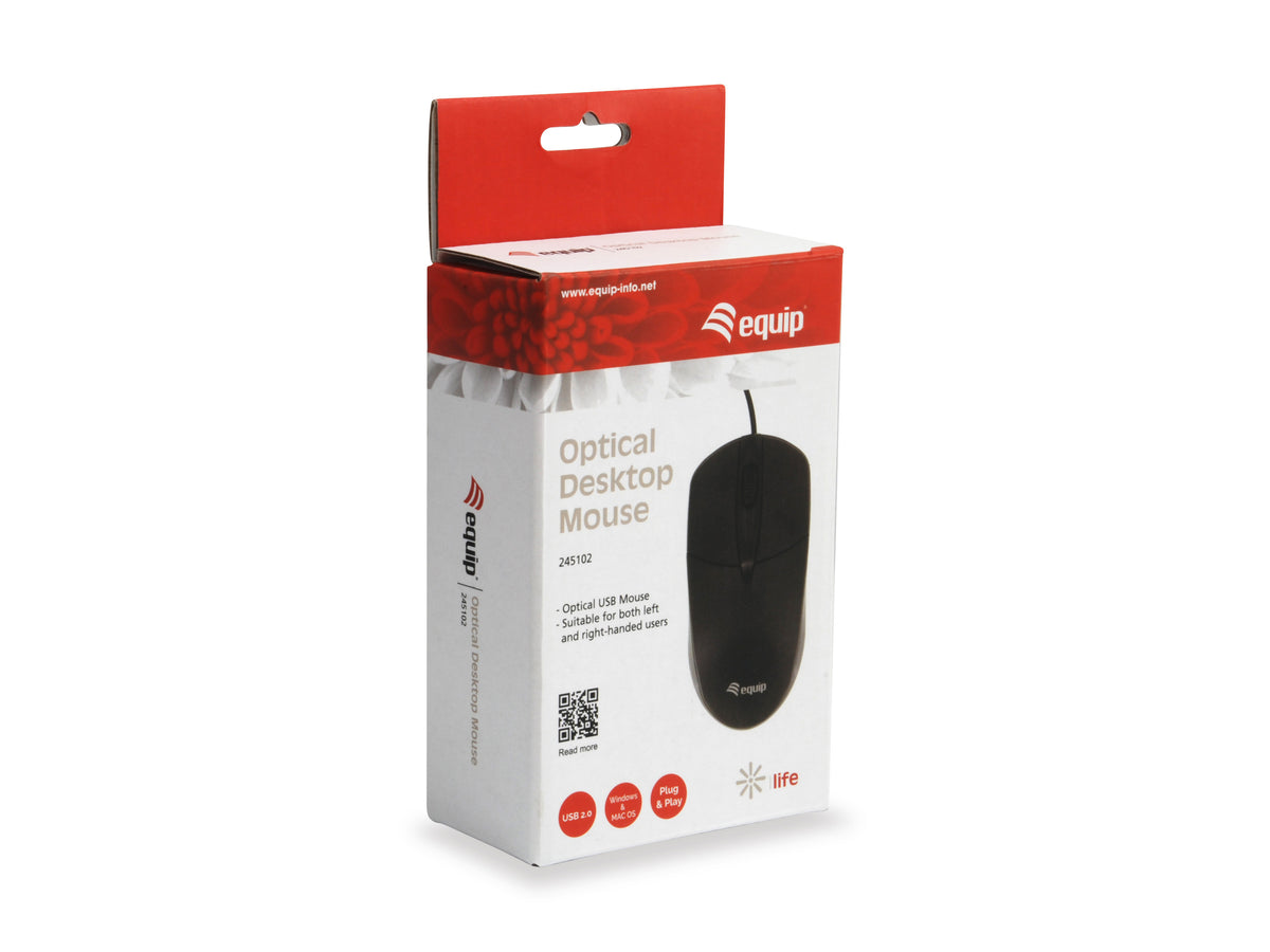 Equip 245102 Maus Büro Beidhändig USB Typ-A Optisch 1000 DPI
