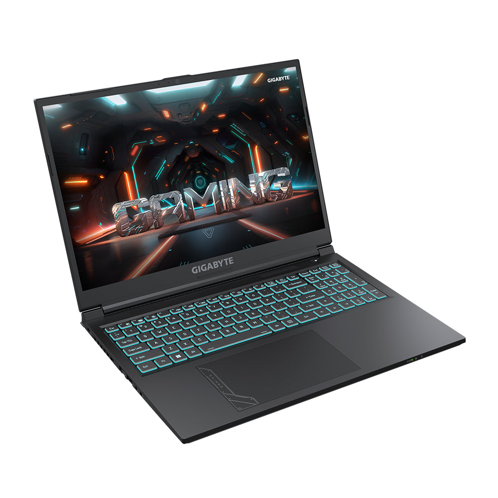 GIGABYTE G6 MF-H2DE854KH laptop Intel® Core™ i7 i7-13620H 40,6 cm (16") Full HD+ 16 GB DDR5-SDRAM 1 TB SSD NVIDIA GeForce RTX 4050 Wi-Fi 6E (802.11ax) Windows 11 Home Schwarz