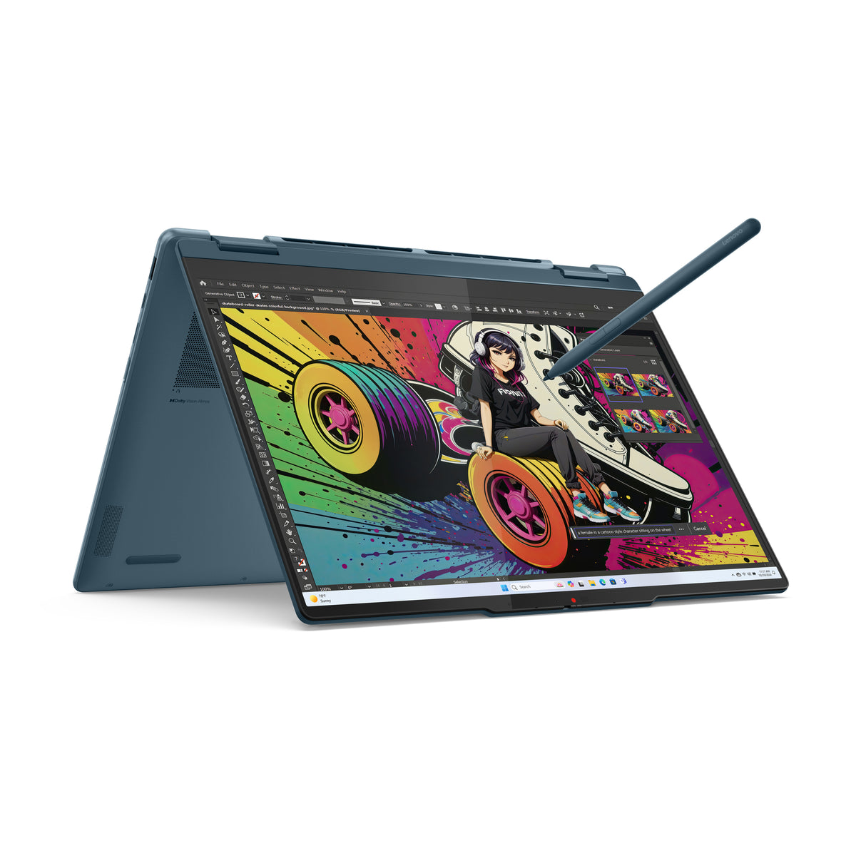 Lenovo Yoga 7 2-in-1 14AKP10 Copilot+ PC AMD Ryzen AI 5 340 Hybrid (2-in-1) 35,6 cm (14") Touchscreen WUXGA 16 GB LPDDR5x-SDRAM 512 GB SSD Wi-Fi 7 (802.11be) Windows 11 Home Türkis Deutsch