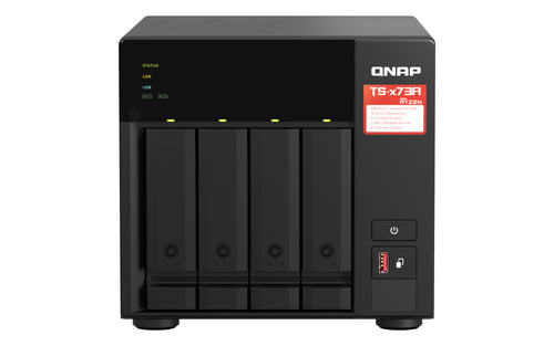 QNAP TS-473A NAS Tower Ryzen Embedded V1500B 8 GB DDR4 0 TB QNAP Turbo System Schwarz