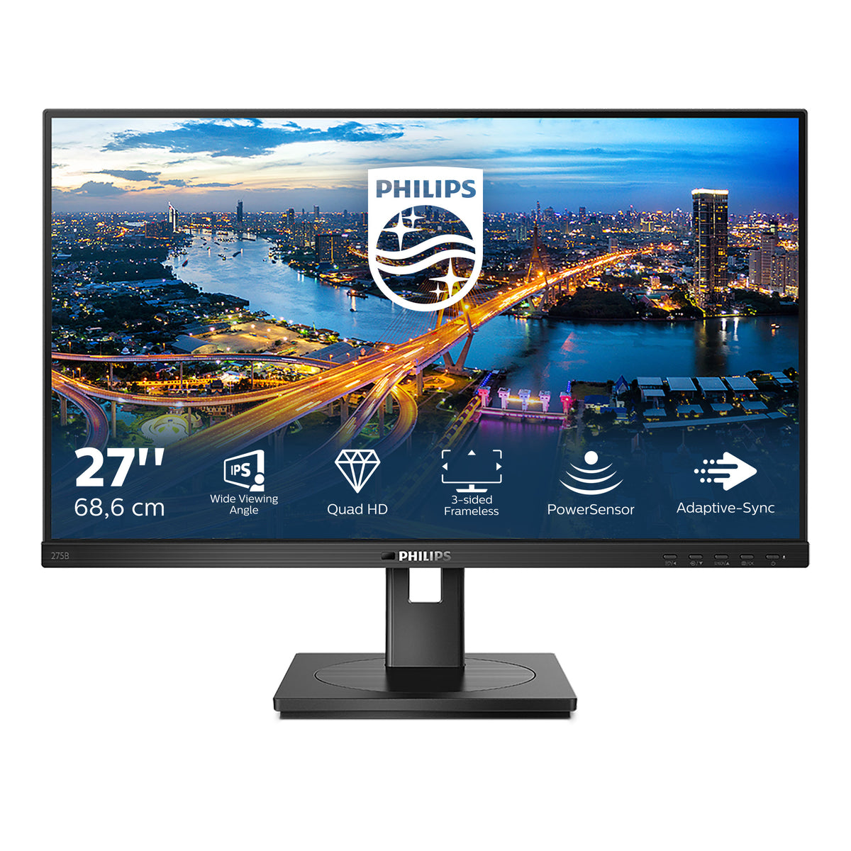 Philips B Line 275B1/00 Computerbildschirm 68,6 cm (27") 2560 x 1440 Pixel 2K Ultra HD LCD Schwarz