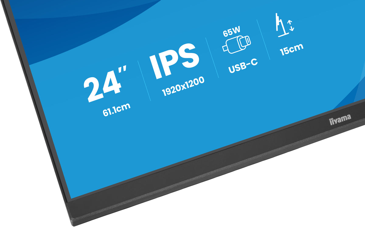 iiyama ProLite XB2495WSC-B1 Écran d'ordinateur 61,2 cm (24.1") 1920 x 1200 pixels WUXGA LED Noir