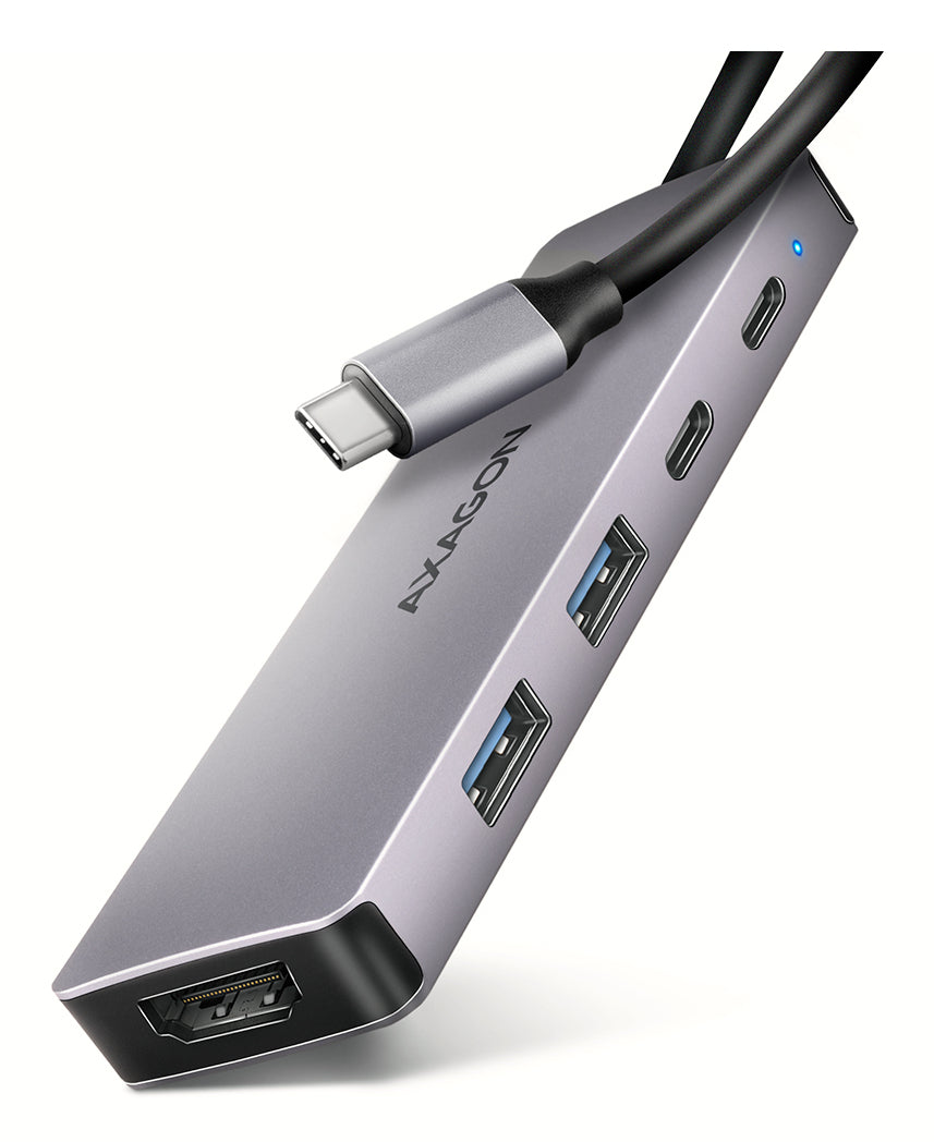 Axagon HMC-5H60 USB 5Gbps hub, 2x USB-A, 1x USB-C, HDMI 4k/60Hz, PD 100W, USB-C Kabel
