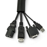 StarTech.com 4,6 m Kabelschlauch - Flexibel gewickelter Kabelstrumpf - Ø 2,54 - 3,81cm Durchmesser - Polyester Kabelabdeckung - Kabelkanal - Kabelbündelschlauch - Schutzschlauch - Schwarzer Cable Organizer zum Zuschneiden