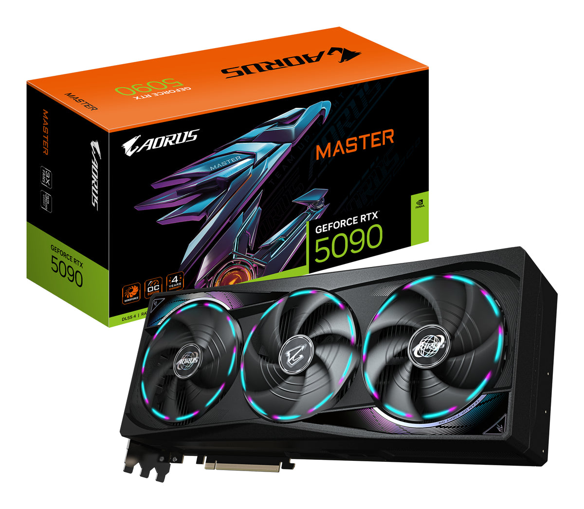 Scheda video GIGABYTE AORUS GeForce RTX 5090 MASTER 32G - 32 GB GDDR7, 512 bit, PCI-E 5.0, frequenza core 2655 MHz, 3 x DP 2.1a, 1 x HDMI 2.1b, GV-N5090AORUS M-32GD