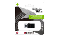 Kingston Technology DataTraveler microDuo3 G2 USB-Stick 128 GB USB Type-A / Micro-USB 3.2 Gen 1 (3.1 Gen 1) Schwarz
