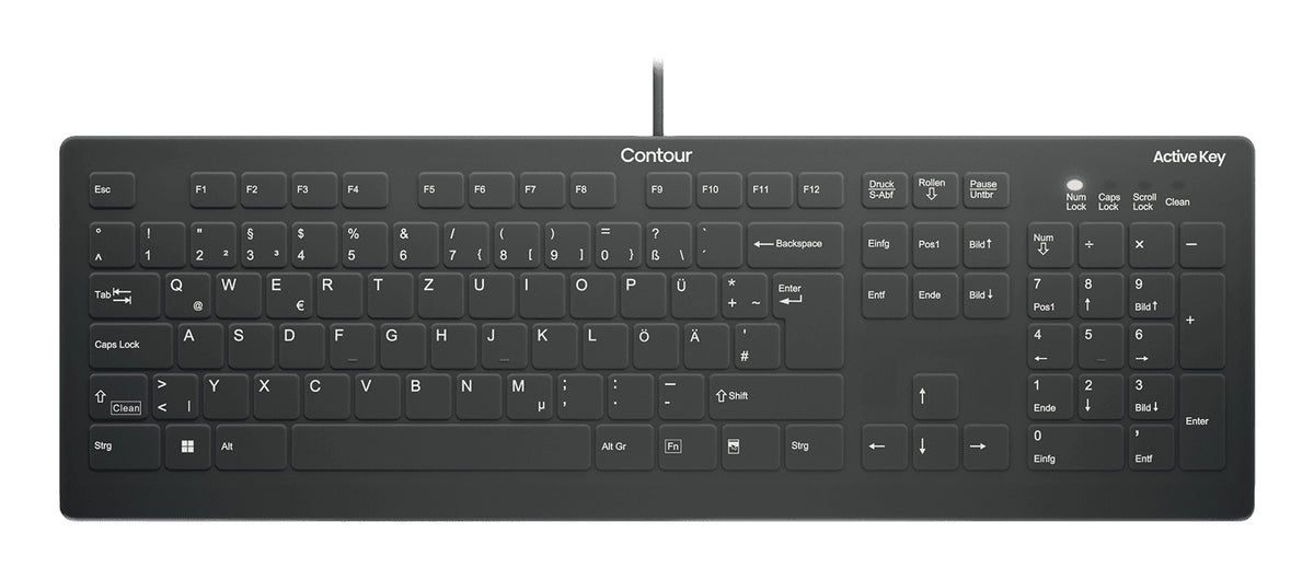Contour Design Active Key AK-C8112-U1-B Tastatur Medizinisch USB Deutsch Weiß