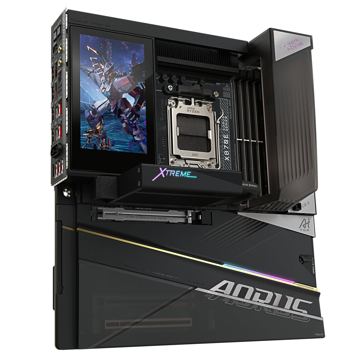 GIGABYTE X870E AORUS XTREME X3D AI TOP Mainboard - Unterstützt AMD Ryzen 9000 Serie CPUs, 24+2+2-Phasen-VRM, bis zu 9000MHz DDR5 (O.C.), 2xPCIe 5.0 M.2 + 3xPCIe 4.0 M.2, Wi-Fi 7, 10GbE LAN, USB 4