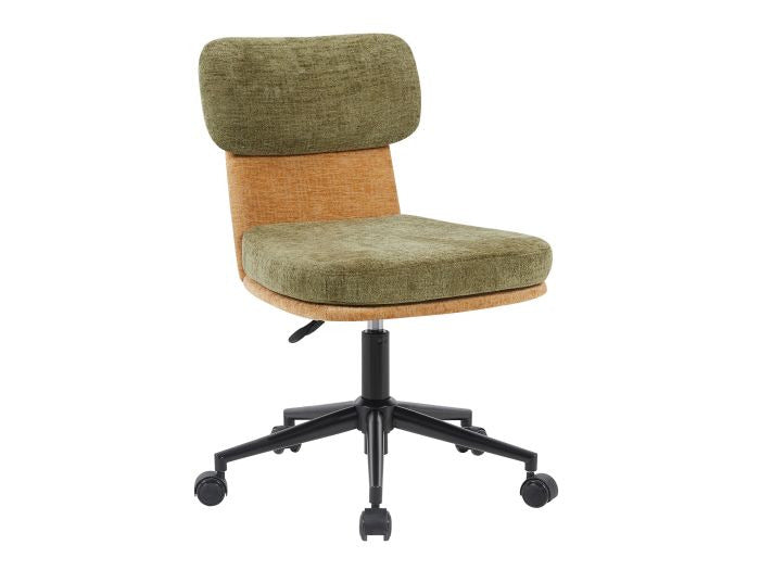 Equip 651025 Drehbarer Schreibtischstuhl, gepolsterter Chenille-Stuhl, Home-Office-Stuhl, höhenverstellbar, verchromtes Fußkreuz, Grün