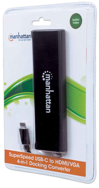 Manhattan 152631 laptop-dockingstation & portreplikator Kabelgebunden USB 3.2 Gen 1 (3.1 Gen 1) Type-C Schwarz