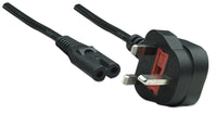 Manhattan Stromkabel, C7 auf BS 1363 (3-pol. UK-Stecker), 1,8 m, schwarz