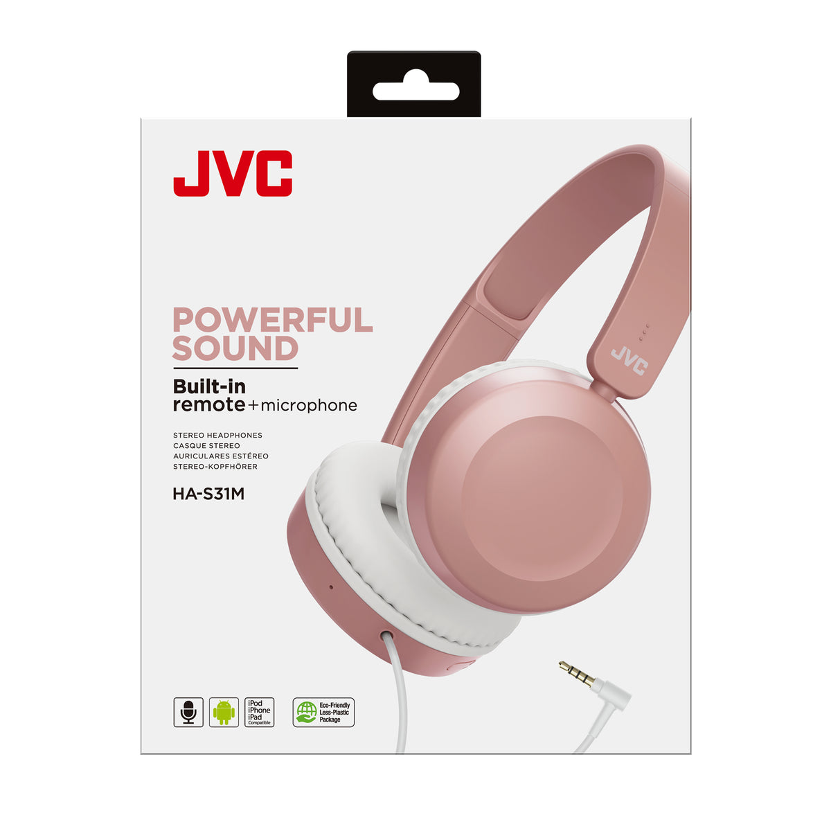 JVC HA-S31M-P Kopfhörer Kabelgebunden Kopfband Anrufe/Musik Pink