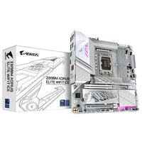 GIGABYTE Z890M AORUS ELITE WIFI7 ICE Mainboard - Unterstützt Intel Core Ultra (Serie 2) CPUs, 12+1+2 Phasen VRM, bis zu 8800MHz DDR5 (OC), 1xPCIe 5.0 + 2xPCIe 4.0, Wi-Fi 7, 2.5GbE LAN, USB 4
