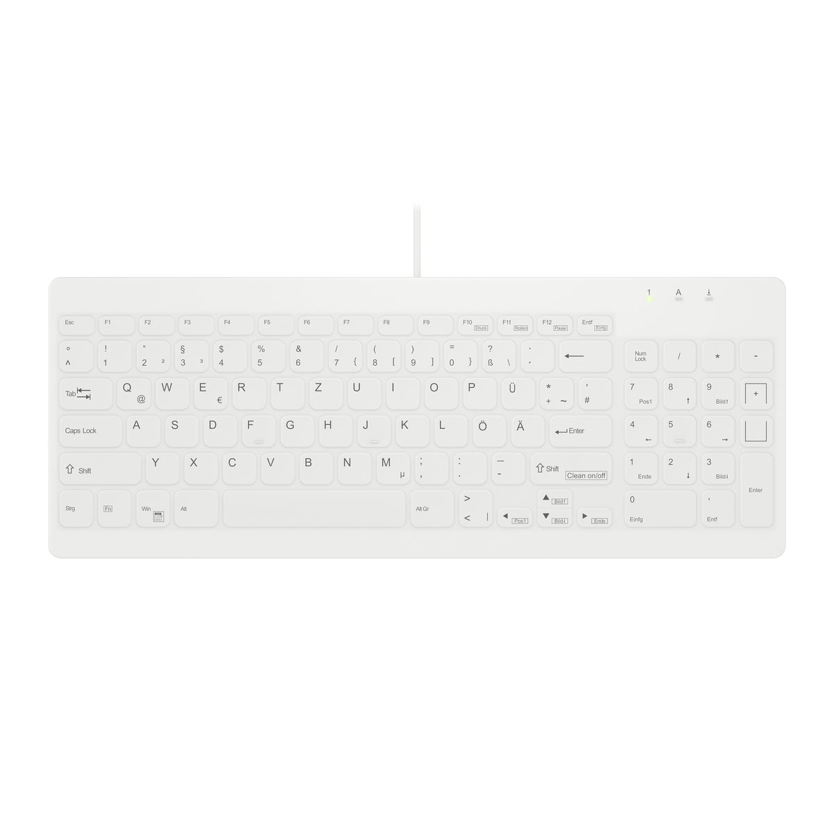 Contour Design Active Key Contour QuickClean Medizinische Tastatur Abnehmbare Abdeckung Kompakt Kabelgebunden Weiß DE C7012