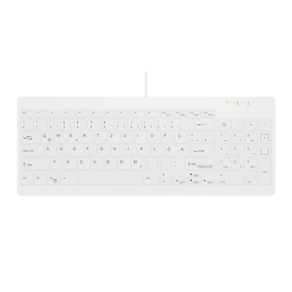 Contour Design Active Key Contour QuickClean Medizinische Tastatur IP68 Kompakt Kabelgebunden Weiß DE C7012