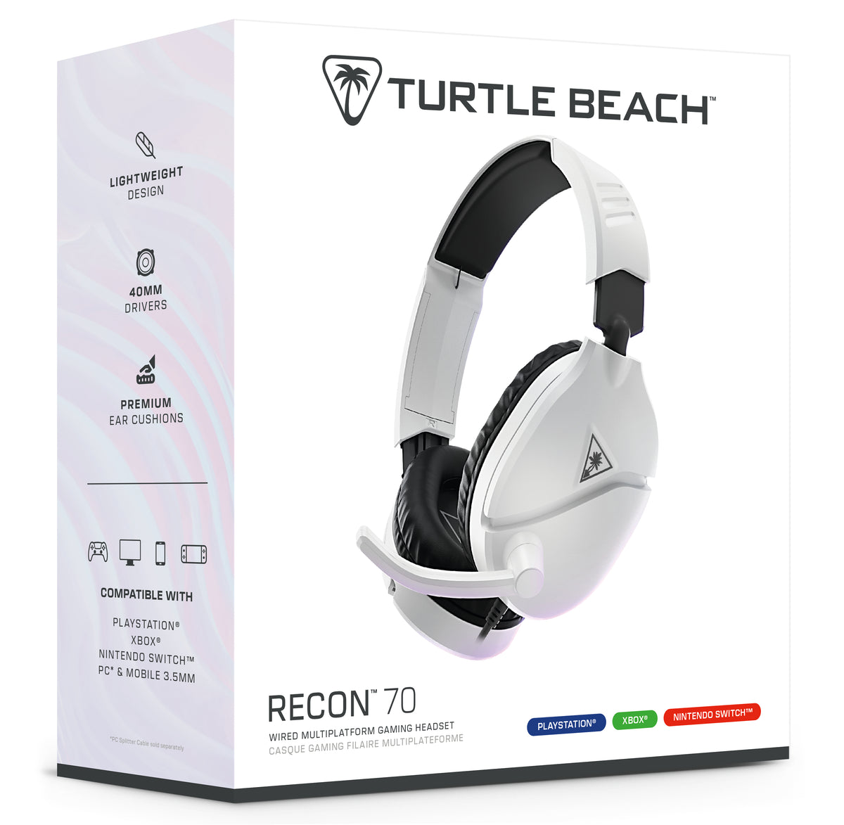 Turtle Beach Recon 70 Konsole Weiß Playstation Universell Einsetzbares Gaming-Headset for PS5, PS4, Xbox Series X|S, Xbox One, PC and Mobile