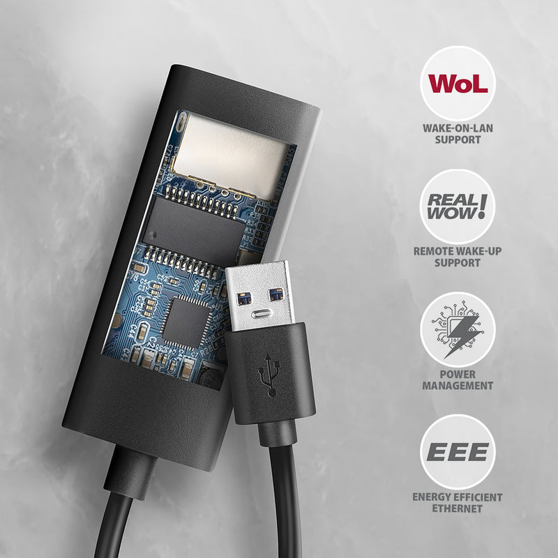 Axagon ADE-AR USB-A 3.2 Gen 1 – Gigabit‑Ethernet‑Adapter, Realtek 8153