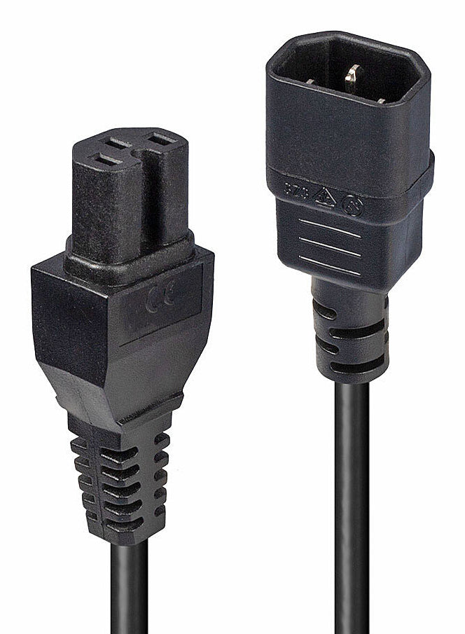 Lindy 30314 Stromkabel Schwarz 2 m C14-Koppler C15-Koppler