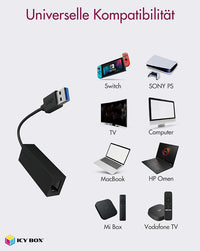 ICY BOX IB-AC501a, USB 3.2 Gen 1 (Type-A) zu Gigabit Ethernet Lan Adapter, schwarz