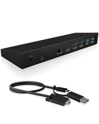 ICY BOX IB-DK2244AC Kabelgebunden USB 3.2 Gen 1 (3.1 Gen 1) Type-C Schwarz