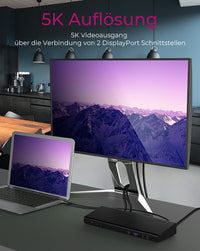 ICY BOX IB-DK2244AC Kabelgebunden USB 3.2 Gen 1 (3.1 Gen 1) Type-C Schwarz