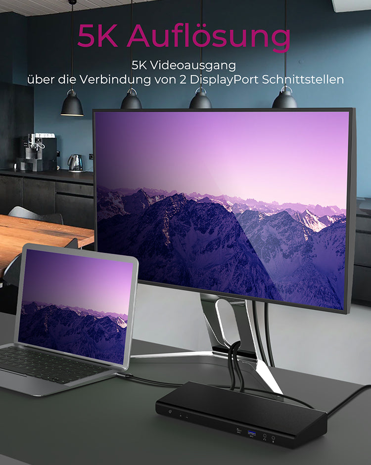 ICY BOX IB-DK2244AC Kabelgebunden USB 3.2 Gen 1 (3.1 Gen 1) Type-C Schwarz