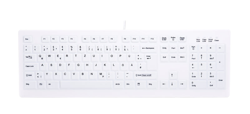 Contour Design Active Key Contour ClassicClean Medizinische Tastatur Abnehmbare Abdeckung Full-Size Kabelgebunden Weiß DE C8100