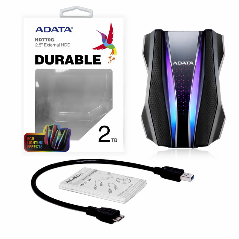 ADATA HD770G Externe Festplatte 2 TB 2.5" 3.2 Gen 1 (3.1 Gen 1) Schwarz