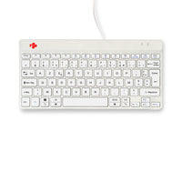 R-Go Tools Ergonomische Tastatur R-Go Compact Break, kompakte Tastatur mit Pausensoftware, AZERTY (FR), Kabelgebunden, Weiß