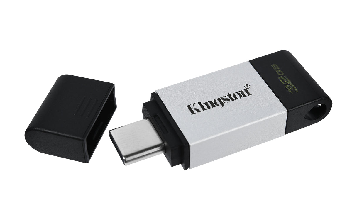 Kingston Technology DataTraveler 80 USB-Stick 32 GB USB Typ-C 3.2 Gen 1 (3.1 Gen 1) Schwarz, Silber