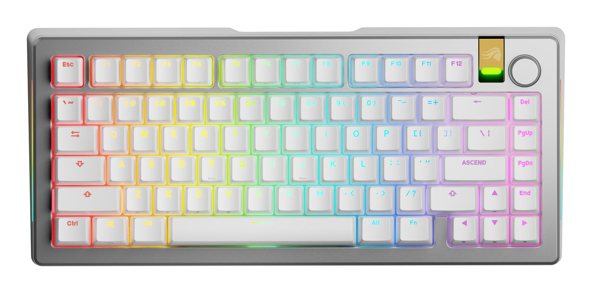 Glorious Gaming GMMK 3 PRO HE 75% Prebuilt Tastatur RF Wireless + Bluetooth QWERTY US Englisch Silber