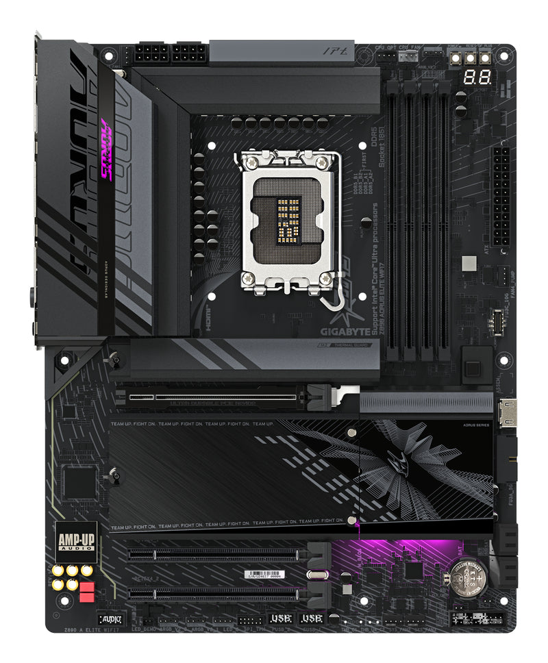 GIGABYTE Z890 AORUS ELITE WIFI7 Mainboard - Unterstützt Intel Core Ultra (Serie 2) CPUs, 16+1+2 Phasen VRM, bis zu 8800MHz DDR5 (OC), 1xPCIe 5.0 + 3xPCIe 4.0, Wi-Fi 7, 2.5GbE LAN, Thunderbolt 4